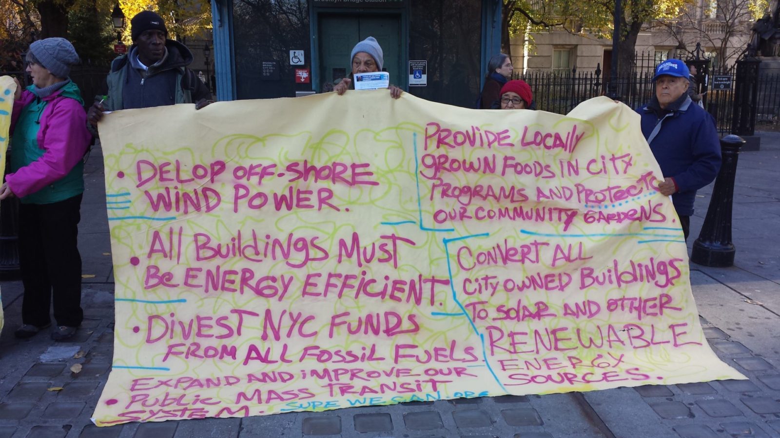 A sign I saw at the #PeoplesClimate march before COP21. Made by engaged citizens!