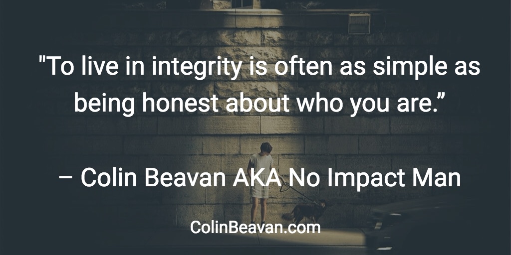 To live in integrity is often as simple as being honest about who you are.
