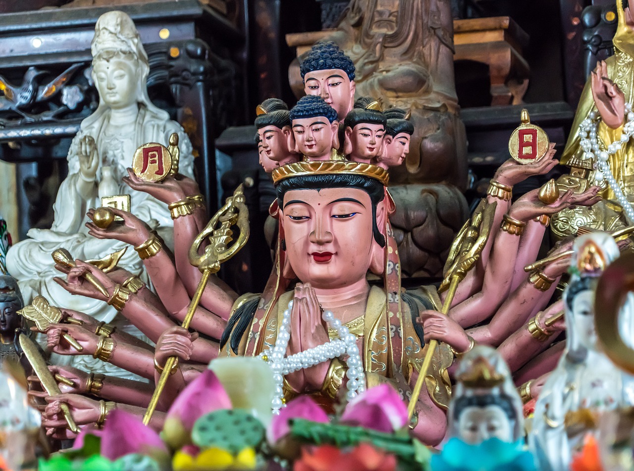 Avalokiteshvara has a thousand eyes to see the world's suffering and a thousand hands to help it.